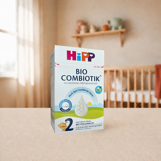 HiPP Bio Combiotik 2 organic follow-on formula 600g (German) in a nursery