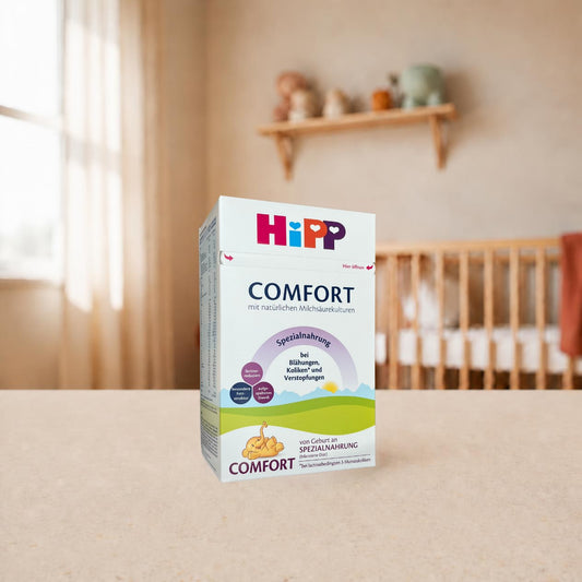 HiPP Comfort special formula 600g (German) in a nursery